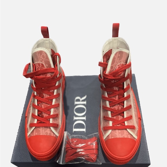 Converse Dior Red B23 Converse Dior Sneakers Womens High Top